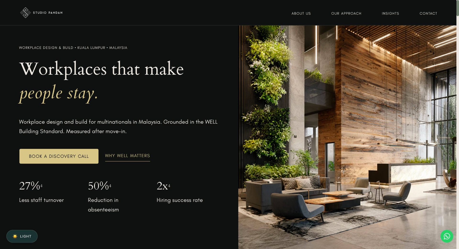 Studio Pandan website homepage, designed and built by Neon Kancil